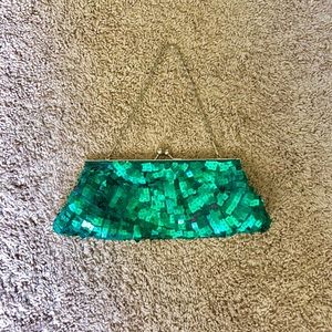vintage style emerald green sequin purse